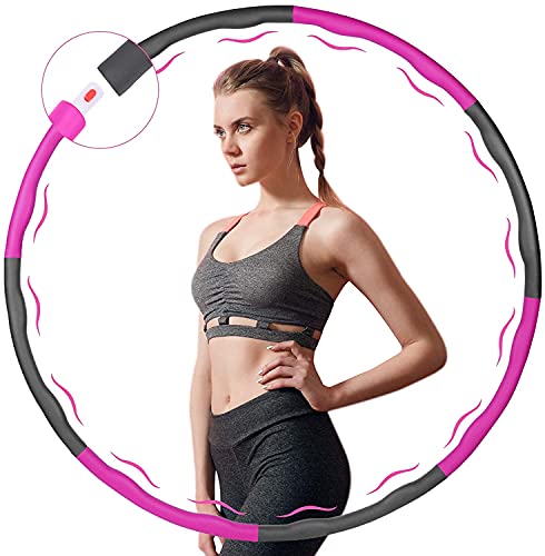 B ozhiwei Weighted Hoola Hoop, Fitness Hoola Hoop for Adults/Kids, 8 Section Detachable Design Soft Exercise Hoops for Adults Training for Abdominal Muscles, Weight Loss at Home, Office, Fitness Club