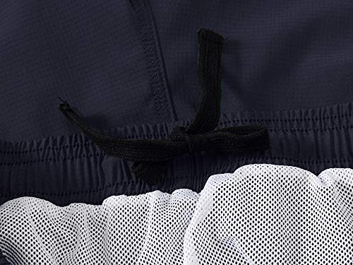 AIRIKE Mens Sports Shorts Lightweight Running Workout Gym Athletic Shorts Zipper Pockets (Black,Grey) Size S