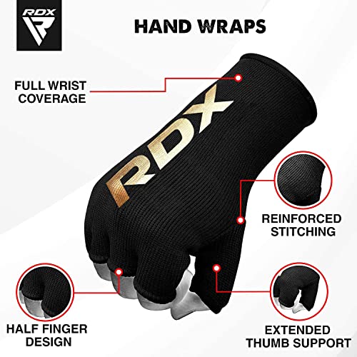 Authentic RDX Boxing Fist hand inner gloves Muay Thai Wraps Black Medium