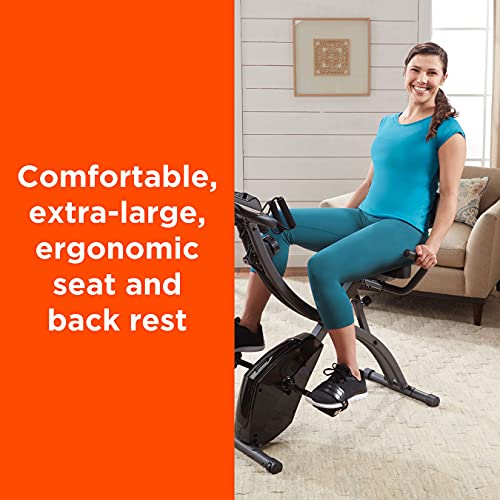 High Street TV Slim Cycle - 2-in-1 Stationary Flat Fold Exercise Bike - For Full Body Cardio - Strength & Resistance Training - Built-In Resistance Bands - Easy Storage - 8 Resistance Levels