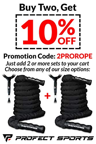 Pro Wrestling Ropes Pro Battle Ropes with Anchor Strap Kit and Exercise Poster – Upgraded ...