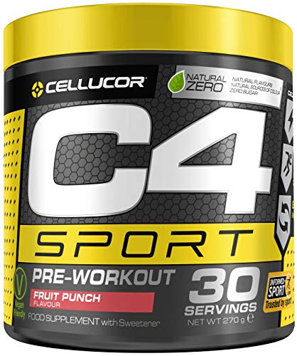 C4 Sport Pre Workout Powder Fruit Punch | Informed-Sport Certified + Preworkout Energy Drink Supplement for Men & Women | 135mg Caffeine + Beta Alanine + Creatine | 30 Servings
