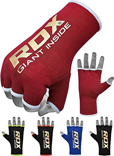 RDX Boxing Hand Wraps Inner Gloves for Punching - Half Finger Elasticated Bandages under Mitts Fist Protection - Great for MMA, Muay Thai, Kickboxing, Martial Arts Training & Combat Sports