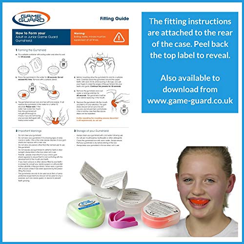 Game Guard 1 x Boil & Bite Flavoured Mouthguard/Gumshield – Mouldable Gum Shields – Mouth Guard Kids/Junior/Childrens/Youth - CE Approved, School Sports, Rugby (GUM SHIELD JUNIOR - STRAWBERRY)