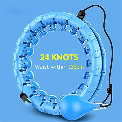 Weighted Smart Hula Hoop for Adults, Fitness Exercise hoola Hoop, 2 in 1 Abdomen Fitness and Massage No Fall Hula Ring Hoops with 24 Detachable Knots Adjustable Weight Auto-Spinning Ball Hula Hoops