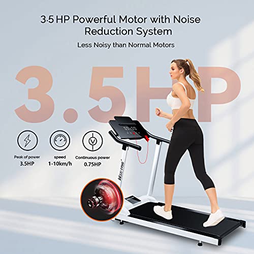 Foldable Treadmills for Home Electric Folding Treadmill,WOOD TREE Running Machine for exercise,3.5HP Portable Handrail Incline Fitness Treadmill with 12 programs for Home Office Gym