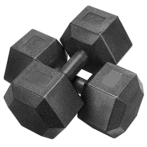 costoffs 2 x 7.5kg Dumbbells Set Hexagon Dumbbells Hand Weight Set for Strength Lifting Training Home Gym Equipment Cardio Exercise Workout