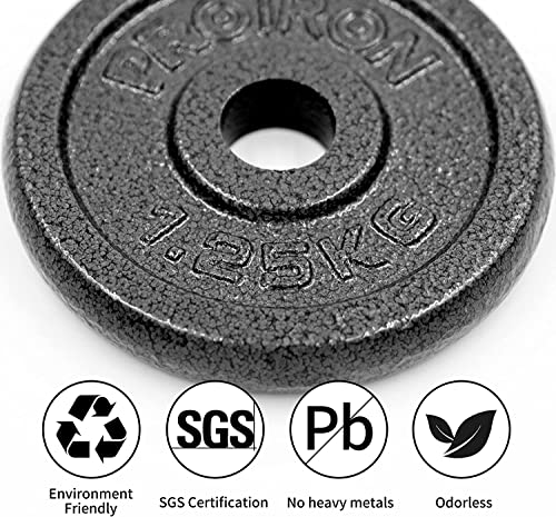 PROIRON Gym Quality Fitness Exercise Solid Cast Iron Weight Plate Discs 4 x 1.25kg