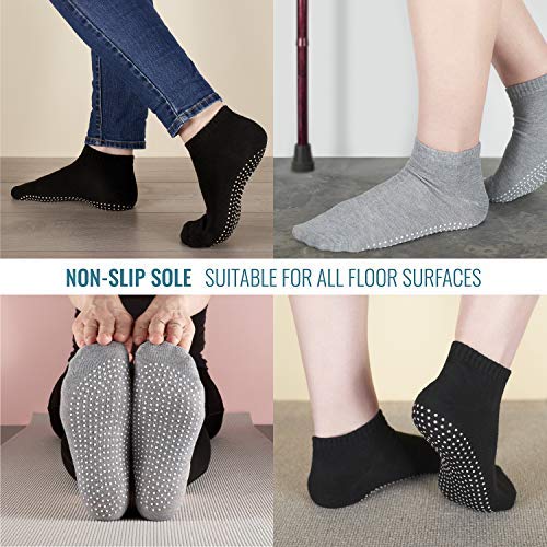 3 x Pairs Non Slip Yoga Pilates Socks Martial Arts Fitness Dance Barre, Anti-slip/Non-slip, Full Toe Ankle Fall Prevention Grip Socks, Sox UK 4-8 / EU 37-42 (Blue/Pink/Purple Non Slip)