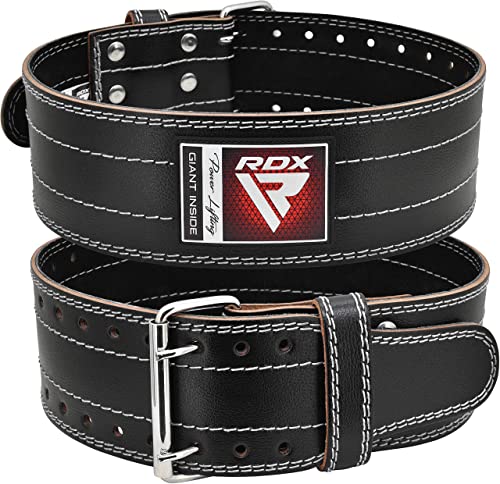 RDX Weight Lifting Belt for Men Women, IPL USPA Approved, 6mm Thick 100% Leather, 4” Powerlifting Back Support, Squat Deadlift Bodybuilding Exercise Fitness Gym Workout Strength Training up to 700 LBS