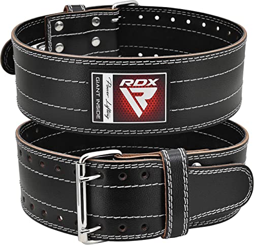 RDX Weight Lifting Belt for Men Women, IPL USPA Approved, 6mm Thick 100% Leather, 4” Powerlifting Back Support, Squat Deadlift Bodybuilding Exercise Fitness Gym Workout Strength Training up to 700 LBS - Gym Store