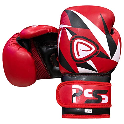 Kids boxing 6 pcs set uniform top & short Boxing gloves Red 1021 Focus Pad Red 1109 Wrap-Rope-key chain Professional accessories kit for sparring sports – 4OZ (1109 Red, 7-8 Year)