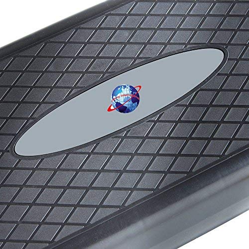 Denny Shop 2 Level Adjustable Aerobic Fitness Yoga Step With Gym Exercise Training Guide Chart in 4 Colors (Blue Striped)