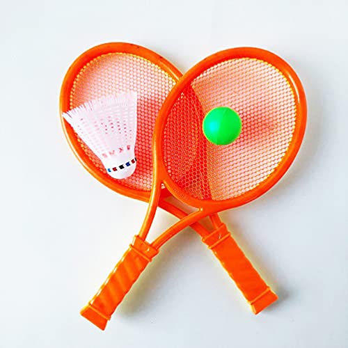 Abaodam 1 Pair of Kids Tennis Racket Set with Shuttlecock Ball Plastic Tennis Racquet Toy for Toddler Outdoor Sports Games for Children Random Color