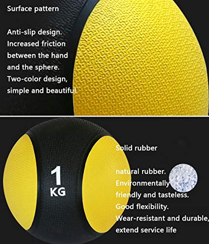 Fitness Medicine Ball, Solid Ball Rebound Ball, Rubber Ball, Gravity Ball, Core Abdominal Muscle Training, Home Fitness Equipment, Gym 1/2/3/4/5/6/7/8/9/10kg (Size : 1kg/2.2lbs)