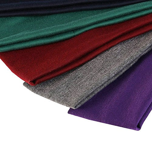 6 Pieces Yoga Cotton Headbands, Elastic Head Bands for Teans and Women Assorted Colours