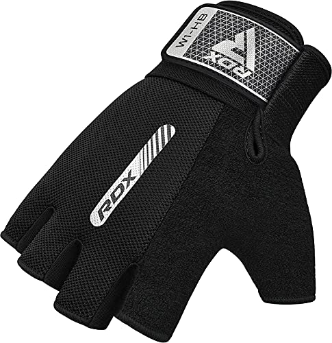 RDX Weight Lifting Gloves Gym Fitness Workout, Anti Slip Padded Full Palm Protection, Ultra Ventilated, Bodybuilding Strength Training HIIT WOD Exercise, Half Finger Men Women Cycling Rowing Climbing