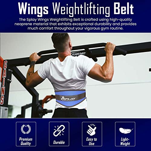 Splay Wings Weightlifting Belt BLUE (Med) 31-37