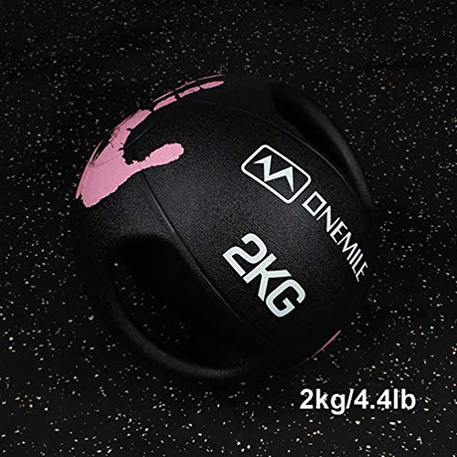 Medicine Ball AGYH Fitness, Double-handle Rubber Elastic Fitness Ball, Non-slip And Wear-resistant, 2KG/3KG/4KG/5KG/6KG/7KG/8KG/9KG/10KG (Size : 2kg/4.4lbs)