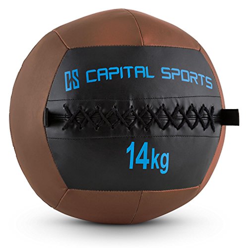 Capital Sports Wallba 14 Wall (Medicine Ball 14kg Leatherette) - Brown