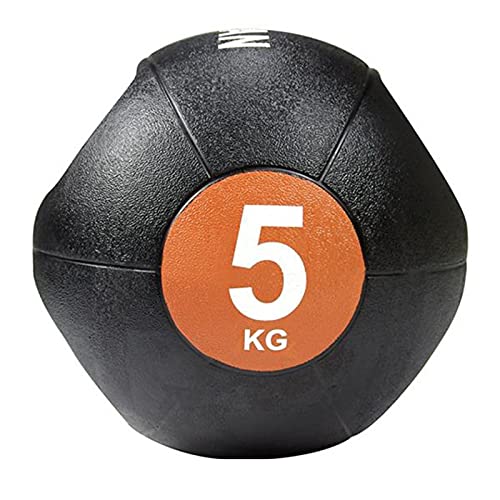 Medicine Ball Double Handle Rubber Bouncy Ball Gravity Ball, Male And Female Cross Training Core Strength Training Aerobics Fitness Ball (Size : 5kg/11lbs)