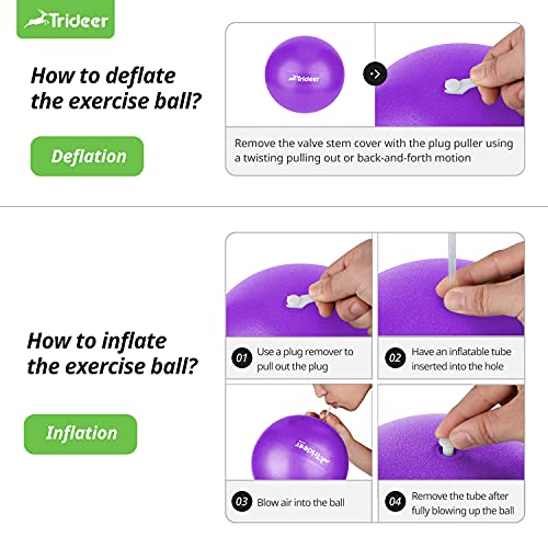Trideer Soft Pilates Ball, Small Exercise Ball, 23/25cm Mini Gym Ball, Pilates, Yoga, Core Training and Physical Therapy, Improves Balance (Office & Home & Gym) (Purple, 23cm)