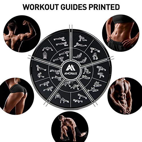 Amonax Core Sliders, Double Sided Gliding Discs with Straps. Ab Gliders for Core Exercise Fitness at Gym & Home, Dual Side Slider Strength Glider Pairs for Carpet, Wood, Tiled Floor