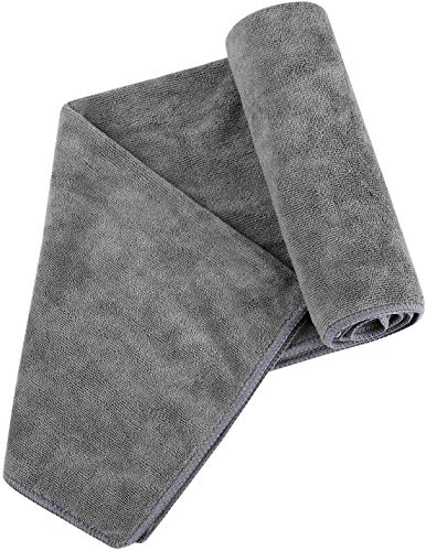 FYIEN Gym Towels Microfibre Sports Towels Fast Drying Absorbent Workout Sweat Towels for Gym Fitness Yoga Camping Travel Hiking Beach for Men and Women 3-Pack 40cm X80cm Grey