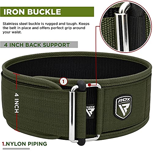 RDX Weight Lifting Belt AUTO LOCK, 4” Padded Back Support, Women Men Fitness Gym,Powerlifting Bodybuilding Workout Weightlifting, Squat Deadlift, Pro Exercise Equipment