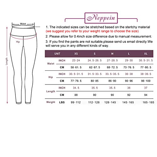 neppein Womens High Waisted Yoga Leggings with Pockets,Tummy Control Yoga Pants Stretch Sports Running Workout Gym Leggings