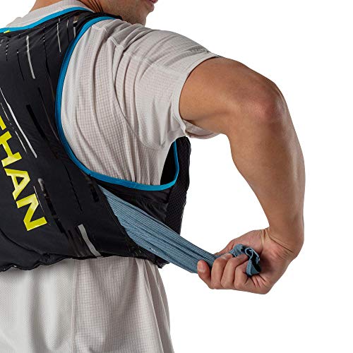 Nathan Pinnacle 4L Hydration Pack/Running Vest - 4L Capacity with Twin 20 oz Soft Flasks Bottles. Hydration Backpack for Running Hiking. Men/Women/Unisex (Men's (Unisex) - Black/Lime, S) - Gym Store
