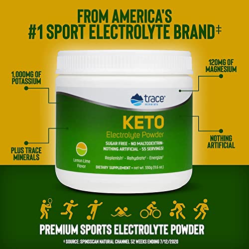 Trace Minerals Keto Electrolyte Powder Lemon Lime 330g