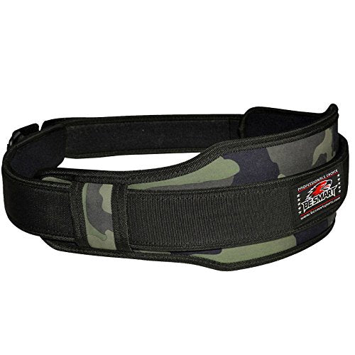 Weight Lifting Belt Gym Training Back Support Neoprene Lumber Pain Fitness Camo (Green Camo, Small 27