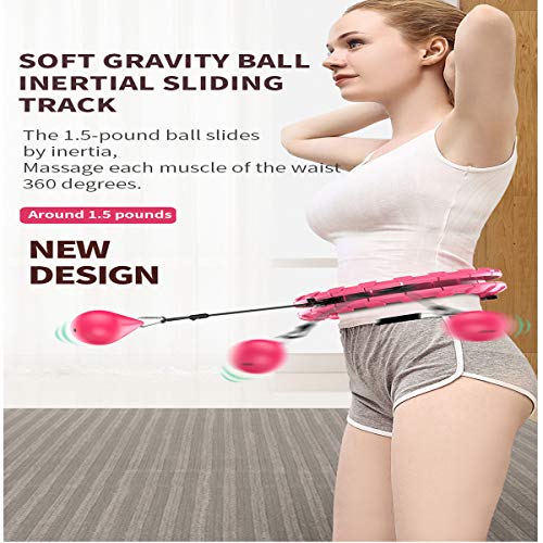 Fitness Hula Hoops for Adults - Smart Massage Weighted Hula Ring Hoops, Adjustable Size 52