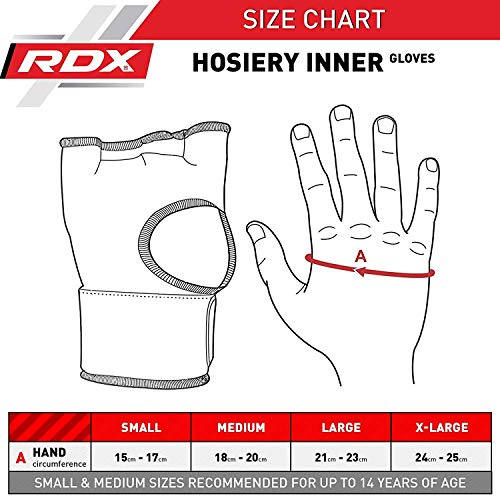 RDX Training Boxing Inner Gloves Hand Wraps MMA Fist Protector Bandages Mitts, Black Yellow, M