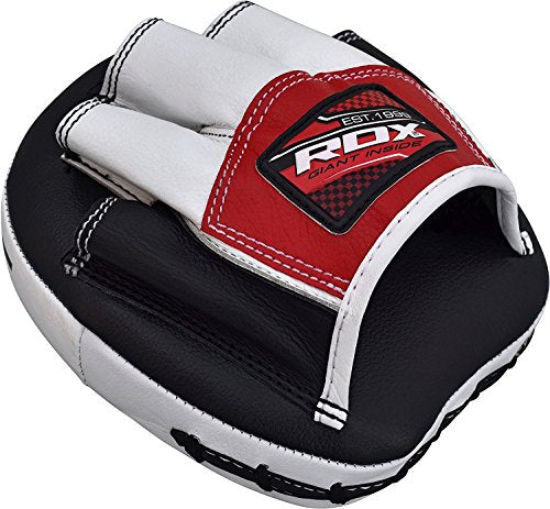 RDX Synthetic Leather Strike Shield PAIR Smarty Hook Jab Pads Boxing Thai Pao MMA Training, Bianco, Unique