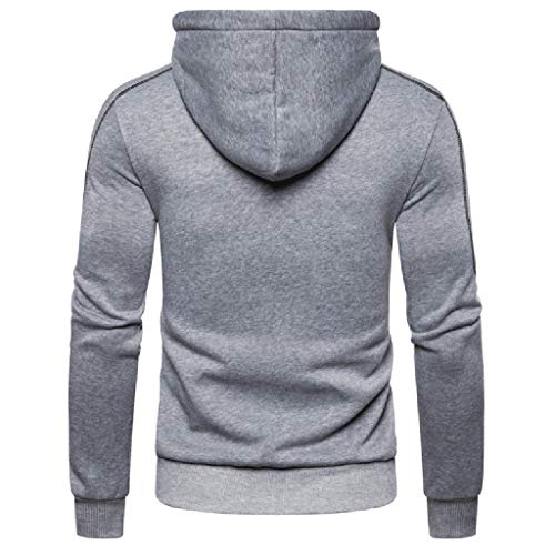 Rikay Mens Plain Hoodie Gym Sports Workwear Jacket Joggers Hoody Sweatshirt Blouse 4 Colors Size M-3XL Clearance Gray