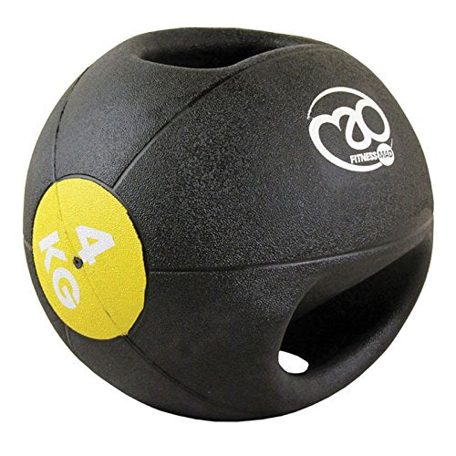 Fitness MAD Double Grip Medicine Ball - 4kg (Yellow)