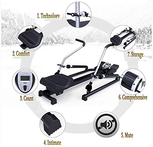 AMZOPDGS Rowing Machines, Rowing Machine,Multi-Function,6 Level Adjustable Resistance 120Kg Max Weight,Exercise Fitness Machine Indoor Household Foldable