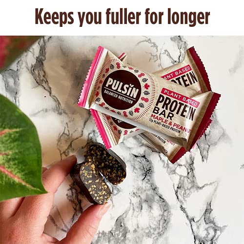 Pulsin - Vanilla Choc Chip Vegan Protein Bars - 18 x 50g - 13.4g Protein, 5g Fibre, 238 Kcal Per Serving - Gluten Free, Plant Based, Palm Oil Free & Dairy Free Snack Bar