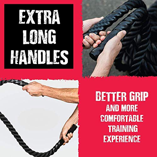 TnP Distribution Battle Rope Heavy Duty Dacron 50mm Thick / 15m / 20.5KG Rope Length Exercise Training Workout Outdoor Gym MMA Rope