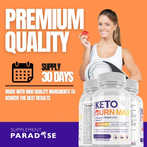 Keto Burn Max - Ketogenic Weight Loss Support for Men & Women - 1 Month Supply - SUPPLEMENT PARADISE