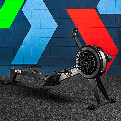METIS FURY Rowing Machine | Home Gym Workout | Fitness & Cardio With Adjustable Resistance Levels | Air Rower Machine - Foldable Design & Clear Display
