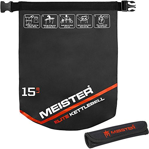 Meister Elite Portable Sand Kettlebell - Soft Sandbag Weight - 15lb / 6.8kg