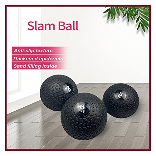 Medicine Ball AGYH Black Wall Ball, Slam Ball Weighted Ball Core Muscle Cardio Workout - Easy To Grip Tread - Heavy Duty PVC Shell (Size : 7kg/15.4lb)