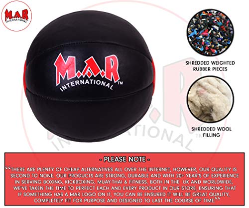 MAR Genuine Leather Medicine Balls for Abdominal Strength and Muscular Endurance Improvement – Essential Accessory for Every Boxer (Single) (8)