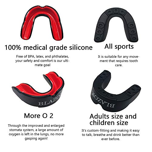 BLAZOR Mouth Guards/Gum Shield All Sports Mouthguard for boxing, MMA, rugby, muay thai, hockey, judo, karate martial arts and all contact sports and Other Contact Sports