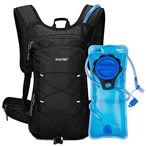 G4Free Hydration Backpack Cycling Water Bag Durable Waterproof Running Rucksack with PEVA Food-Grade 2L Water Bladder for Biking Hiking Walking Climbing