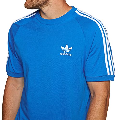 adidas Men's 3-Stripes T-Shirt, Bluebird, Medium