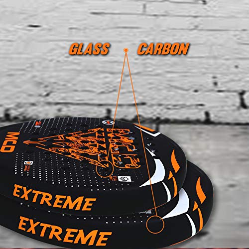MCD Sports Tennis Padel Racket 3K Carbon Fibre Faces with Soft Eva Foam Grip Handle for Control and Power Professional Match Paddle Tennis Racquets Ideally for Adults/ Players